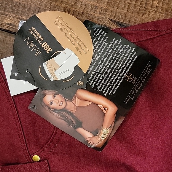 💥IMAN red maroon Stretch pants NEW SZ 4 - Picture 2 of 6